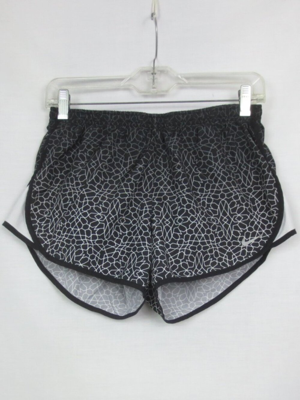 Nike Shorts Running Black White Ombre Dri Fit Tempo 2 in 1 Built in Brief Size S